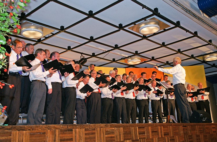 Da durfte noch gesungen werden: Der MC Sempach bei einem Gemeinschaftsprojekt mit dem Männerchor Büron und dem Zunftchor Rothenburg. (Foto zVg)