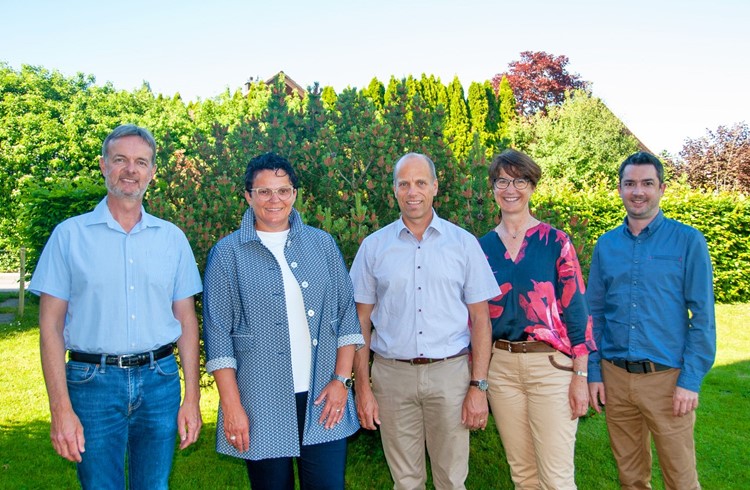 Parteivorstand (v.l.): Armin Schöpfer, Monika Emmenegger, Marin Wolf, Gerda Jung, Markus Estermann. (Foto zvg)