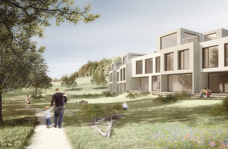 So zeigte der Gestaltungsplan die Reihen-Doppeleinfamilienhäuser in der Zihlweid. (Foto zvg Unit Architekten)