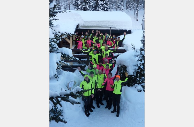 Der Langlaufverein Flüss Nottwil freute sich über den Schnee im Goms. (Foto zVg)