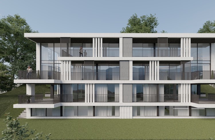 So soll die geplante «Sempach Residence» an der Hubelstrasse 38 aussehen, ein viergeschossiges Haus mit vier Maisonette-Wohnungen im oberen Preissegment. (Visualisierung zvg)