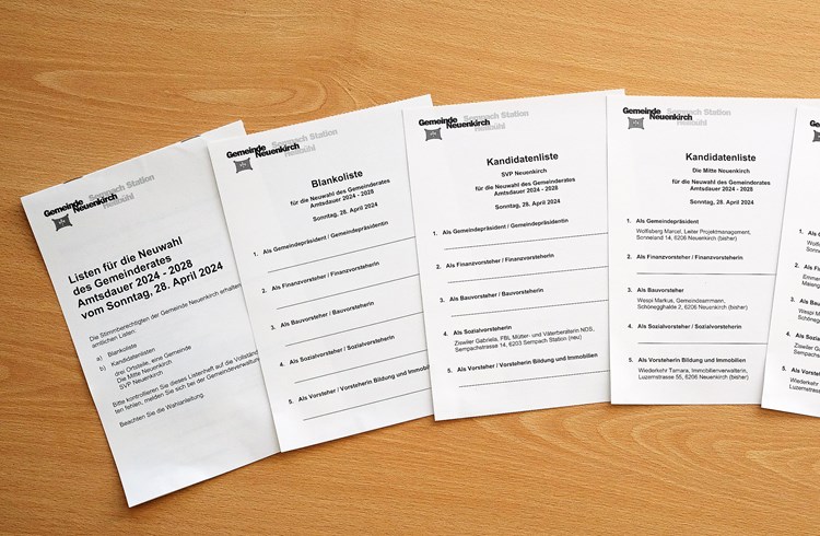 Trotz klarer Ausgangslage: Die Neuenkircher Stimmberechtigten haben mehrere Listen erhalten. (Foto zvg)
