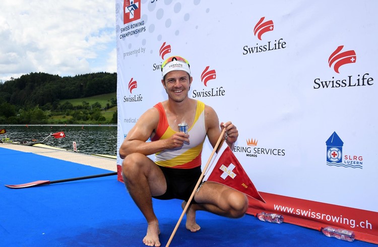Im Einer der offenen Kategorie gewann Roman Röösli (Seeclub Sempach) zum insgesamt vierten Mal den Schweizer Meistertitel (Foto Swiss Rowing/Detlev Seyb).